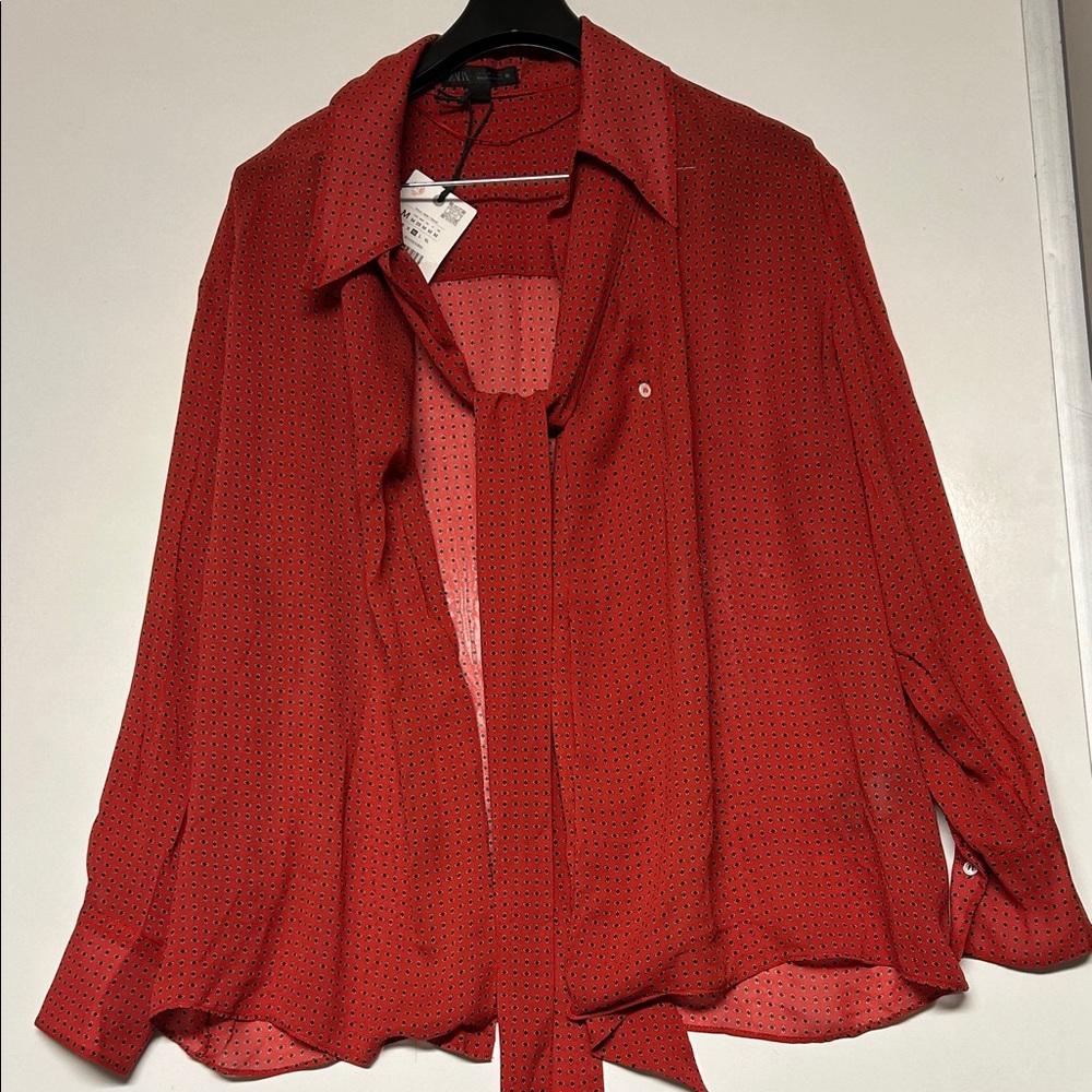 ZARA Women Red Luxury  Blouse.with tag.